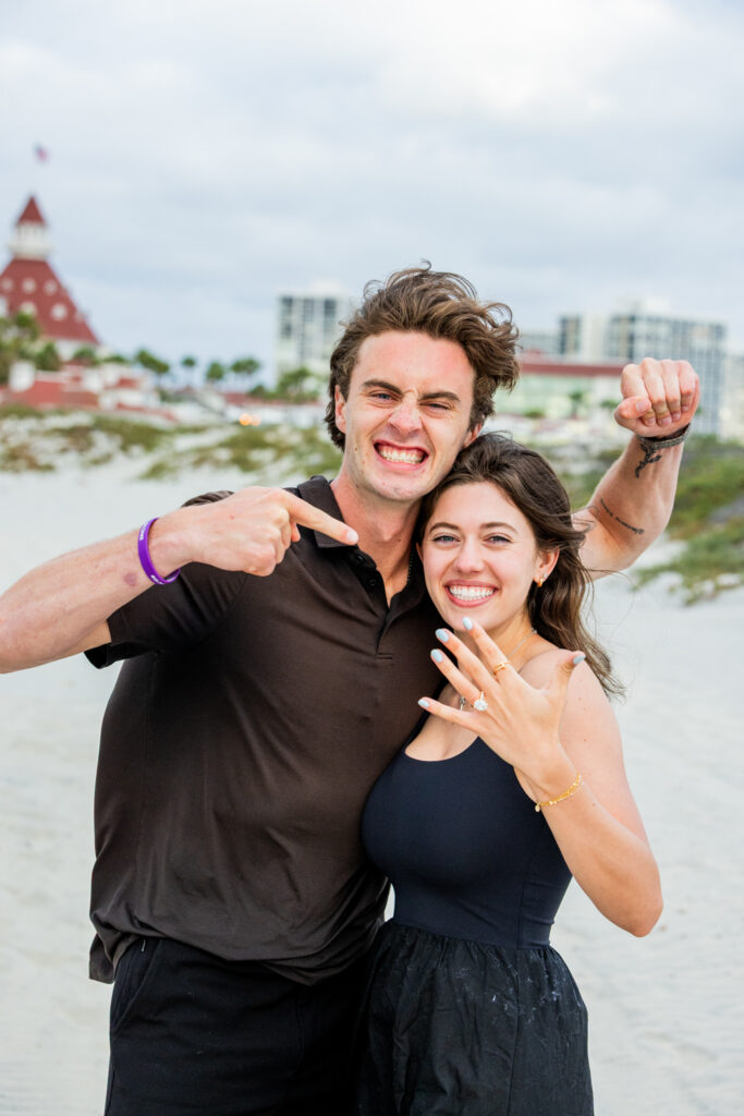 Coronado Engagement Photographer | The Sweetest Shell Hunt Proposal in the Sand Dunes san diego beach photography 4